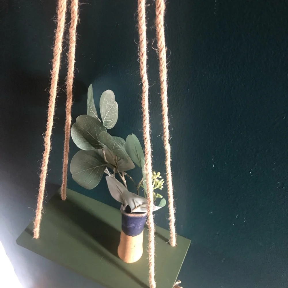 Green Hanging Wall Shelf